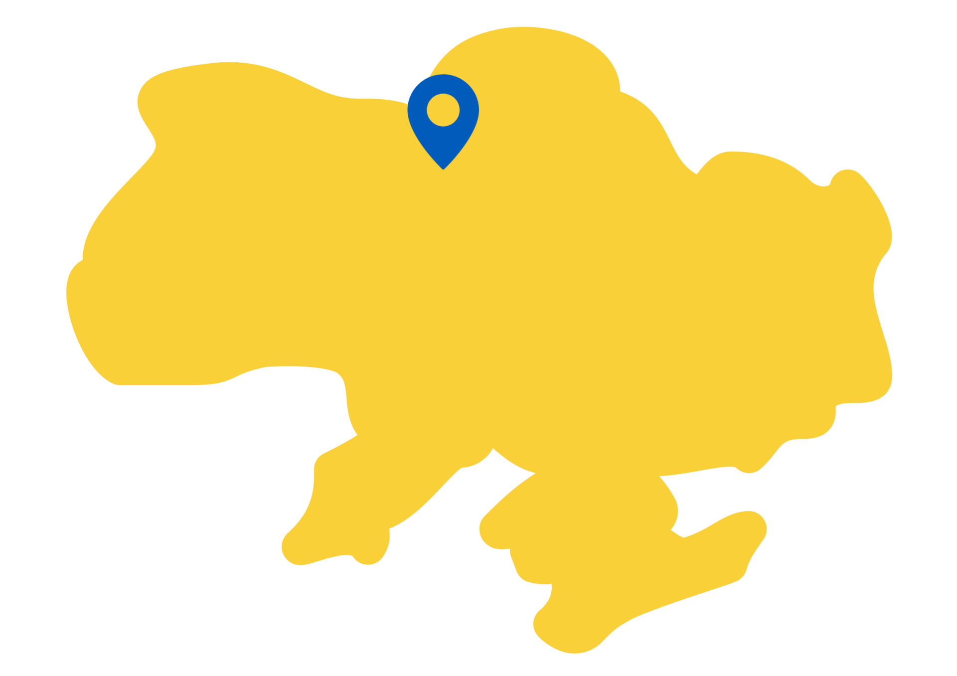 Kyjiw makiert auf Ukraine-Karte