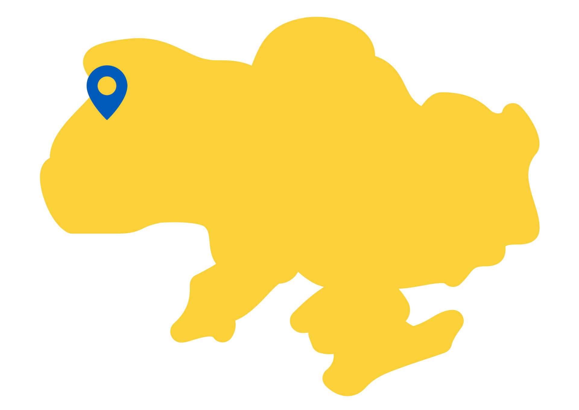 Lwiw makiert auf Ukraine-Karte