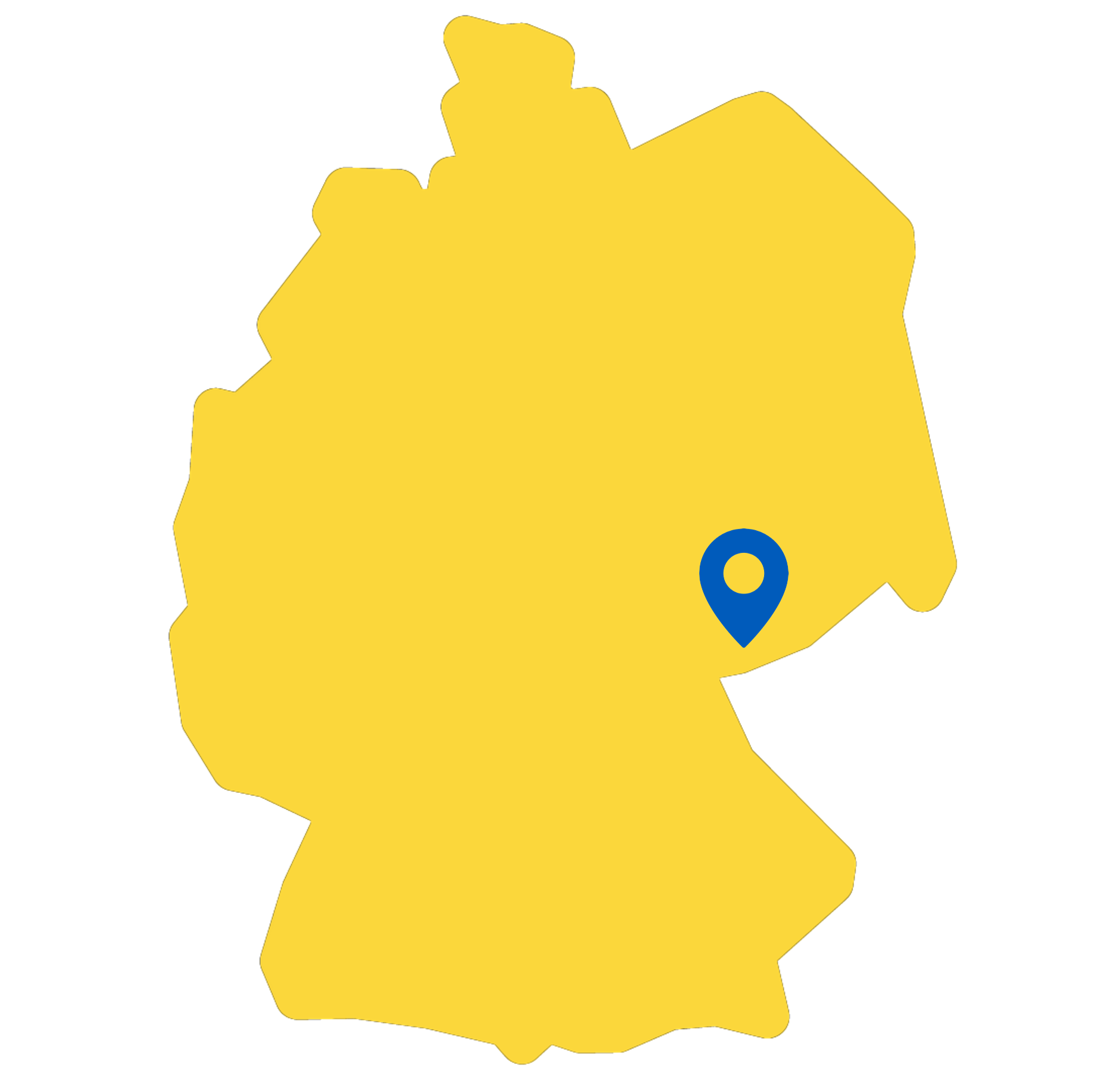 Zwickau makiert auf Deutschland-Karte